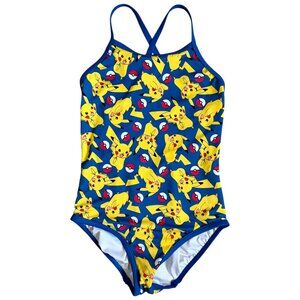 Hanna Andersson Pokemon Pikachu Swimsuit Girls 6-7 120cm One Piece Swimsuit